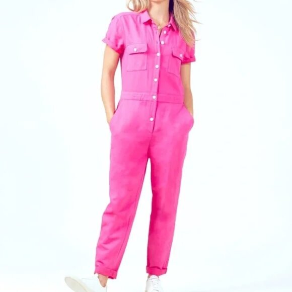 NWT OUTERKNOWN S.E.A. JUMPSUIT, PINK, SMALL - Picture 1 of 12